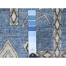 Load image into Gallery viewer, 8&#39;x9&#39;8&quot; Bdazzled Blue, Densely Woven, Natural Dyes With Snowflake Geometric Design, Hand Knotted, Berber Influence, Peshawar, Oriental Rug FWR533226