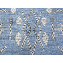 Load image into Gallery viewer, 8&#39;x9&#39;8&quot; Bdazzled Blue, Densely Woven, Natural Dyes With Snowflake Geometric Design, Hand Knotted, Berber Influence, Peshawar, Oriental Rug FWR533226
