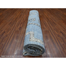 Load image into Gallery viewer, 8&#39;x9&#39;8&quot; Bdazzled Blue, Densely Woven, Natural Dyes With Snowflake Geometric Design, Hand Knotted, Berber Influence, Peshawar, Oriental Rug FWR533226