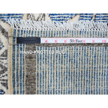 Load image into Gallery viewer, 8&#39;x9&#39;8&quot; Bdazzled Blue, Densely Woven, Natural Dyes With Snowflake Geometric Design, Hand Knotted, Berber Influence, Peshawar, Oriental Rug FWR533226