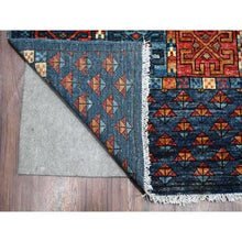 Load image into Gallery viewer, 9&#39;x11&#39;10&quot; Lapis Blue, Hand Knotted, Organic Wool, Vegetable Dyes, Classic Afghan Ersari with Elephant Feet Design, Reinvented Colors, Oriental Rug FWR533244