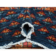 Load image into Gallery viewer, 9&#39;x11&#39;10&quot; Lapis Blue, Hand Knotted, Organic Wool, Vegetable Dyes, Classic Afghan Ersari with Elephant Feet Design, Reinvented Colors, Oriental Rug FWR533244