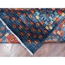 Load image into Gallery viewer, 9&#39;x11&#39;10&quot; Lapis Blue, Hand Knotted, Organic Wool, Vegetable Dyes, Classic Afghan Ersari with Elephant Feet Design, Reinvented Colors, Oriental Rug FWR533244