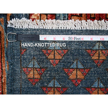 Load image into Gallery viewer, 9&#39;x11&#39;10&quot; Lapis Blue, Hand Knotted, Organic Wool, Vegetable Dyes, Classic Afghan Ersari with Elephant Feet Design, Reinvented Colors, Oriental Rug FWR533244