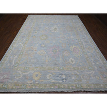 Load image into Gallery viewer, 8&#39;10&quot;x11&#39;8&quot; Steel Blue, Hand Knotted, Afghan Natural Dyes, Wool Weft, Village Motifs All Over Design, Angora Oushak, Oriental Rug FWR533256