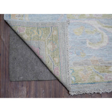Load image into Gallery viewer, 8&#39;10&quot;x11&#39;8&quot; Steel Blue, Hand Knotted, Afghan Natural Dyes, Wool Weft, Village Motifs All Over Design, Angora Oushak, Oriental Rug FWR533256