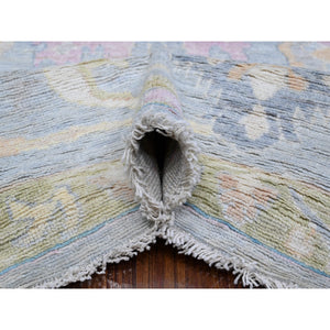 8'10"x11'8" Steel Blue, Hand Knotted, Afghan Natural Dyes, Wool Weft, Village Motifs All Over Design, Angora Oushak, Oriental Rug FWR533256