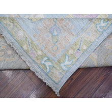 Load image into Gallery viewer, 8&#39;10&quot;x11&#39;8&quot; Steel Blue, Hand Knotted, Afghan Natural Dyes, Wool Weft, Village Motifs All Over Design, Angora Oushak, Oriental Rug FWR533256