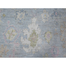 Load image into Gallery viewer, 8&#39;10&quot;x11&#39;8&quot; Steel Blue, Hand Knotted, Afghan Natural Dyes, Wool Weft, Village Motifs All Over Design, Angora Oushak, Oriental Rug FWR533256