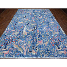 Load image into Gallery viewer, 9&#39;x11&#39;10&quot; Marlin Blue, Organic Wool, Afghan Peshawar, Tree of Life, Birds of Paradise Design, Hand Knotted, Abrash Vegetable Dyes, Oriental Rug FWR533268