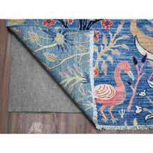 Load image into Gallery viewer, 9&#39;x11&#39;10&quot; Marlin Blue, Organic Wool, Afghan Peshawar, Tree of Life, Birds of Paradise Design, Hand Knotted, Abrash Vegetable Dyes, Oriental Rug FWR533268