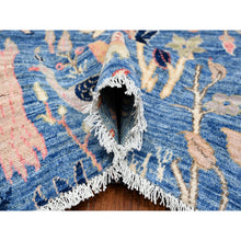 Load image into Gallery viewer, 9&#39;x11&#39;10&quot; Marlin Blue, Organic Wool, Afghan Peshawar, Tree Of Life, Birds Of Paradise Design, Hand Knotted, Abrash Vegetable Dyes, Oriental Rug FWR533268