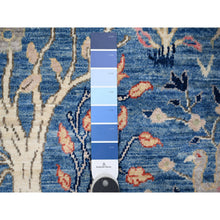 Load image into Gallery viewer, 9&#39;x11&#39;10&quot; Marlin Blue, Organic Wool, Afghan Peshawar, Tree of Life, Birds of Paradise Design, Hand Knotted, Abrash Vegetable Dyes, Oriental Rug FWR533268