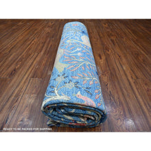 Load image into Gallery viewer, 9&#39;x11&#39;10&quot; Marlin Blue, Organic Wool, Afghan Peshawar, Tree Of Life, Birds Of Paradise Design, Hand Knotted, Abrash Vegetable Dyes, Oriental Rug FWR533268