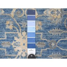 Load image into Gallery viewer, 2&#39;7&quot;x11&#39;8&quot; True Blue, Hand Knotted All Wool, Vegetable Dyes, Mahal All Over Design, Peshawar Runner Oriental Rug FWR533304