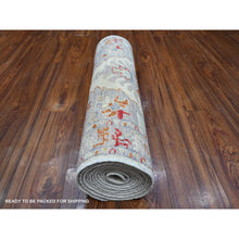 Load image into Gallery viewer, 2&#39;6&quot;x12&#39;4&quot; Snowbound White, Ancient North West Persian Design, Aryana Collection, Vegetable Dyes, Hand Spun Wool, Hand Knotted, Runner Oriental Rug FWR533334