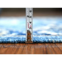 Load image into Gallery viewer, 2&#39;7&quot;x12&#39;1&quot; Denim And Star Blue, Hand Knotted Mahal Design With All Over Scrolls And Vines, Peshawar, Natural Dyes, 100% Wool Runner Oriental Rug FWR533346