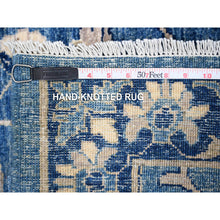 Load image into Gallery viewer, 2&#39;7&quot;x12&#39;1&quot; Denim And Star Blue, Hand Knotted Mahal Design With All Over Scrolls And Vines, Peshawar, Natural Dyes, 100% Wool Runner Oriental Rug FWR533346