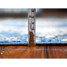 Load image into Gallery viewer, 2&#39;7&quot;x11&#39;9&quot; Blueberry Blue, Aryana Collection, Hand Knotted Mamluk Design With Large Geometric Medallions, Soft And Velvety Wool Vegetable Dyes, Runner Oriental Rug FWR533352