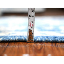 Load image into Gallery viewer, 2&#39;6&quot;x7&#39;9&quot; Jeans Blue, Densely Woven Vegetable Dyes, Finer Peshawar With All Over Ziegler Mahal Design, Shiny Wool Hand Knotted Runner Oriental Rug FWR533358