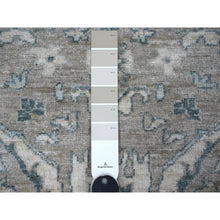 Load image into Gallery viewer, 2&#39;9&quot;x9&#39;7&quot; Marble Gray, Peshawar With Bijar Garus Design, Vegetable Dyes, Extra Soft Wool Hand Knotted Densely Woven Runner Oriental Rug FWR533370