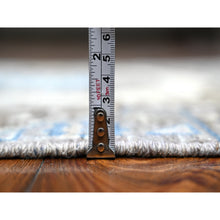 Load image into Gallery viewer, 2&#39;8&quot;x8&#39;1&quot; Supernova Gray, Hand Knotted And Vibrant Wool, Natural Dyes Fine Aryana Mamluk Runner With Geometric Medallions Design, Densely Woven Oriental Rug FWR533382