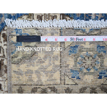 Load image into Gallery viewer, 2&#39;8&quot;x8&#39;1&quot; Supernova Gray, Hand Knotted And Vibrant Wool, Natural Dyes Fine Aryana Mamluk Runner With Geometric Medallions Design, Densely Woven Oriental Rug FWR533382