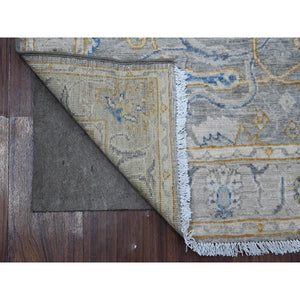 2'8"x7'10" Pail Gray, Afghan Peshawar All Over Design, Densely Woven, Natural Dyes, Hand Knotted Extra Soft Wool, Runner Oriental Rug FWR533388