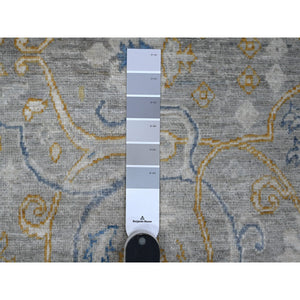 2'8"x7'10" Pail Gray, Afghan Peshawar All Over Design, Densely Woven, Natural Dyes, Hand Knotted Extra Soft Wool, Runner Oriental Rug FWR533388