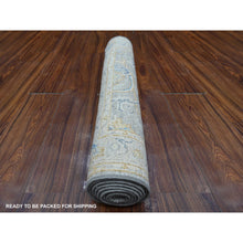 Load image into Gallery viewer, 2&#39;8&quot;x7&#39;10&quot; Pail Gray, Afghan Peshawar All Over Design, Densely Woven, Natural Dyes, Hand Knotted Extra Soft Wool, Runner Oriental Rug FWR533388