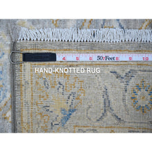 Load image into Gallery viewer, 2&#39;8&quot;x7&#39;10&quot; Pail Gray, Afghan Peshawar All Over Design, Densely Woven, Natural Dyes, Hand Knotted Extra Soft Wool, Runner Oriental Rug FWR533388