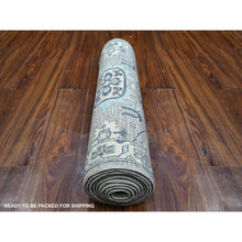 Load image into Gallery viewer, 2&#39;5&quot;x10&#39;8&quot; Repose Gray, Denser Weave, Karajeh Design North West Persian, Peshawar Fine Aryana Collection, Hand Knotted All Wool, Natural Dyes, Runner Oriental Rug FWR533394