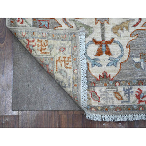 2'5"x7'8" Galactic Tint Gray, Densely Woven Fine Aryana With Ancient North West Persian Design, Hand Knotted And Velvety Wool, Vegetable Dyes, Runner Oriental Rug FWR533406