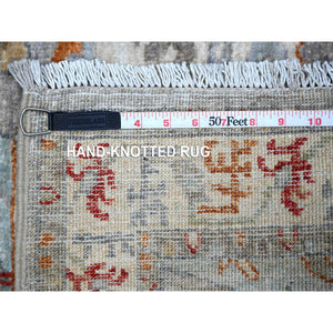2'5"x7'8" Galactic Tint Gray, Densely Woven Fine Aryana With Ancient North West Persian Design, Hand Knotted And Velvety Wool, Vegetable Dyes, Runner Oriental Rug FWR533406