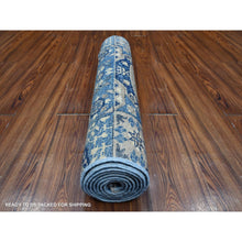 Load image into Gallery viewer, 2&#39;6&quot;x8&#39; Duke Blue, Extra Soft Wool Hand Knotted Aryana Collection, Mamluk Design With Large Geometric Medallions, Natural Dyes, Runner Oriental Rug FWR533442
