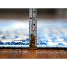 Load image into Gallery viewer, 2&#39;6&quot;x8&#39; Duke Blue, Extra Soft Wool Hand Knotted Aryana Collection, Mamluk Design With Large Geometric Medallions, Natural Dyes, Runner Oriental Rug FWR533442