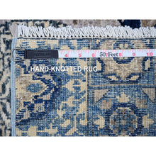 Load image into Gallery viewer, 2&#39;6&quot;x8&#39; Duke Blue, Extra Soft Wool Hand Knotted Aryana Collection, Mamluk Design With Large Geometric Medallions, Natural Dyes, Runner Oriental Rug FWR533442