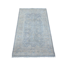 Load image into Gallery viewer, 3&#39;x5&#39; Steely Gray, Washed Out Zeiglar Mahal Design, Natural Dyes, Shiny Wool, Hand Knotted Oriental Rug FWR533460