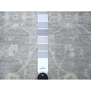 3'x5' Steely Gray, Washed Out Zeiglar Mahal Design, Natural Dyes, Shiny Wool, Hand Knotted Oriental Rug FWR533460