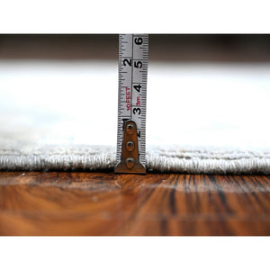 3'x5' Steely Gray, Washed Out Zeiglar Mahal Design, Natural Dyes, Shiny Wool, Hand Knotted Oriental Rug FWR533460