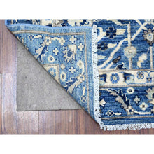 Load image into Gallery viewer, 4&#39;1&quot;x9&#39;6&quot; Ceruleau Blue, Pure Wool, Vegetable Dyes, Hand Knotted Heriz All Over Design, Fine Aryana Wide Runner Oriental Rug FWR533466