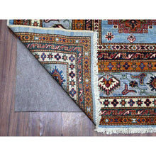 Load image into Gallery viewer, 8&#39;3&quot;x9&#39;8&quot; Lagoon Blue, Afghan Super Kazak With All Over Motifs, Vegetable Dyes, Hand Knotted, Soft And Vibrant Wool, Oriental Rug FWR533478