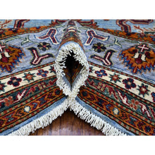 Load image into Gallery viewer, 8&#39;3&quot;x9&#39;8&quot; Lagoon Blue, Afghan Super Kazak With All Over Motifs, Vegetable Dyes, Hand Knotted, Soft And Vibrant Wool, Oriental Rug FWR533478