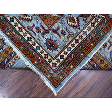 Load image into Gallery viewer, 8&#39;3&quot;x9&#39;8&quot; Lagoon Blue, Afghan Super Kazak With All Over Motifs, Vegetable Dyes, Hand Knotted, Soft And Vibrant Wool, Oriental Rug FWR533478