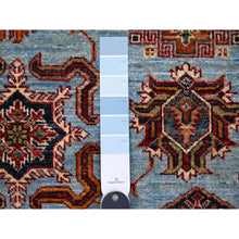 Load image into Gallery viewer, 8&#39;3&quot;x9&#39;8&quot; Lagoon Blue, Afghan Super Kazak With All Over Motifs, Vegetable Dyes, Hand Knotted, Soft And Vibrant Wool, Oriental Rug FWR533478