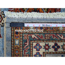 Load image into Gallery viewer, 8&#39;3&quot;x9&#39;8&quot; Lagoon Blue, Afghan Super Kazak With All Over Motifs, Vegetable Dyes, Hand Knotted, Soft And Vibrant Wool, Oriental Rug FWR533478