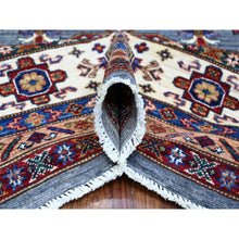 Load image into Gallery viewer, 8&#39;10&quot;x12&#39; Glaucous Blue, All Over Geometric Elements Afghan Super Kazak, Soft and Vibrant Wool, Hand Knotted, Vegetable Dyes, Oriental Rug FWR533490