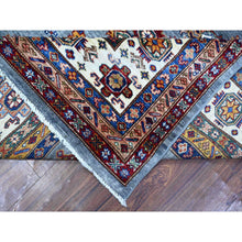 Load image into Gallery viewer, 8&#39;10&quot;x12&#39; Glaucous Blue, All Over Geometric Elements Afghan Super Kazak, Soft and Vibrant Wool, Hand Knotted, Vegetable Dyes, Oriental Rug FWR533490