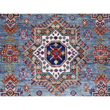 Load image into Gallery viewer, 8&#39;10&quot;x12&#39; Glaucous Blue, All Over Geometric Elements Afghan Super Kazak, Soft and Vibrant Wool, Hand Knotted, Vegetable Dyes, Oriental Rug FWR533490