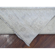 Load image into Gallery viewer, 8&#39;8&quot;x11&#39;7&quot; Ice Gray, Vegetable Dyes, Extra Soft Wool Weft, Faded Angora Oushak, Hand Knotted, Rural Elements All Over Design, Oriental Rug FWR533538